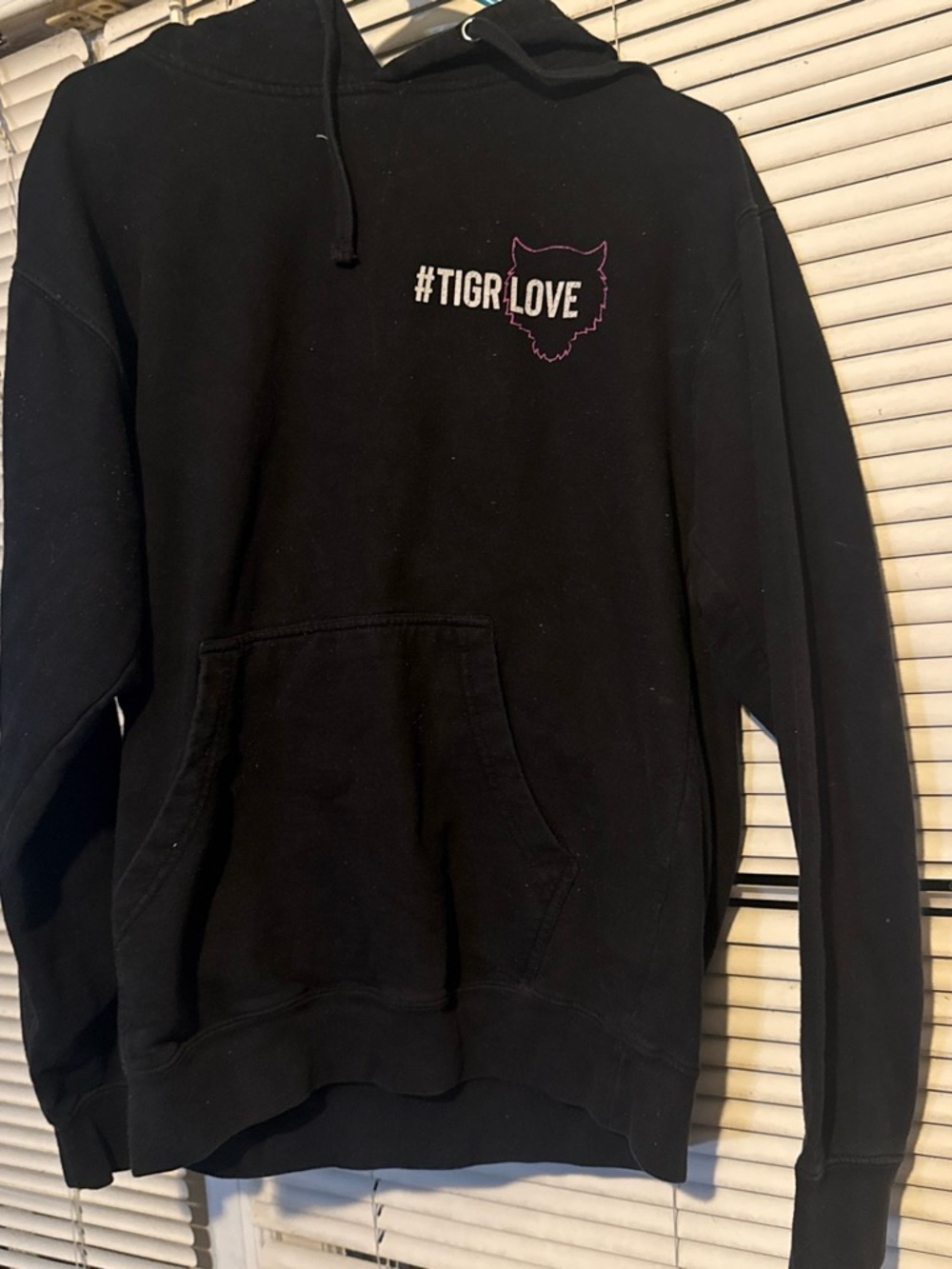 Black #TIGRLOVE Graphic Hoodie - Women's Pullover Sweatshirt